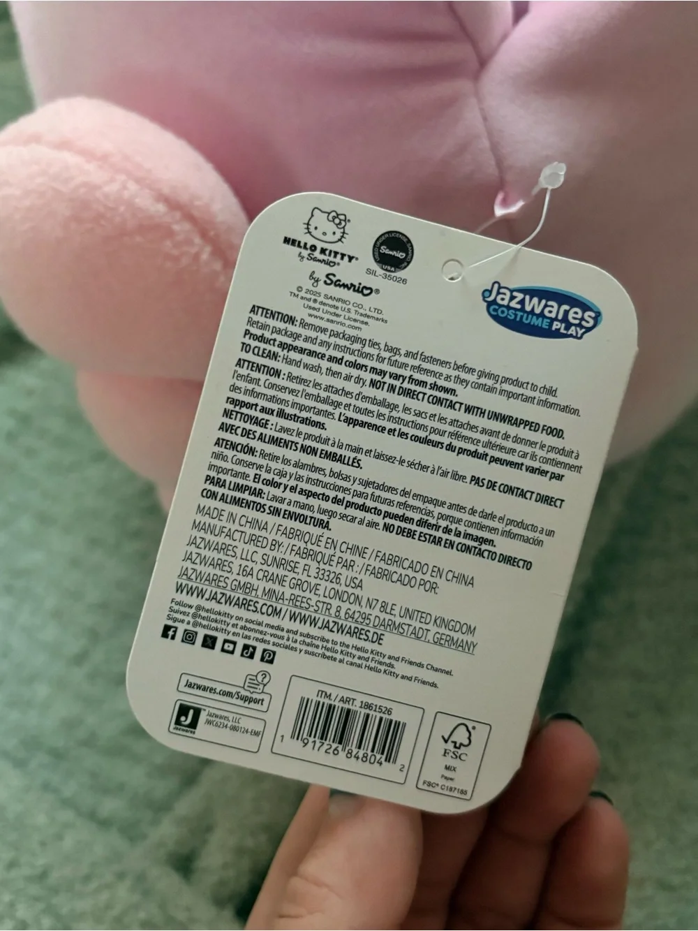 NWT Hello Kitty Plush Easter Basket